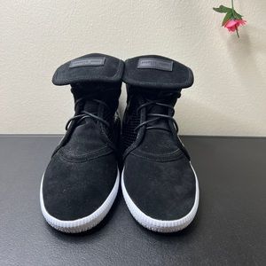 🌹Android Homme Black Suede Patent Leather High Top Shoes Mens 11 Casual